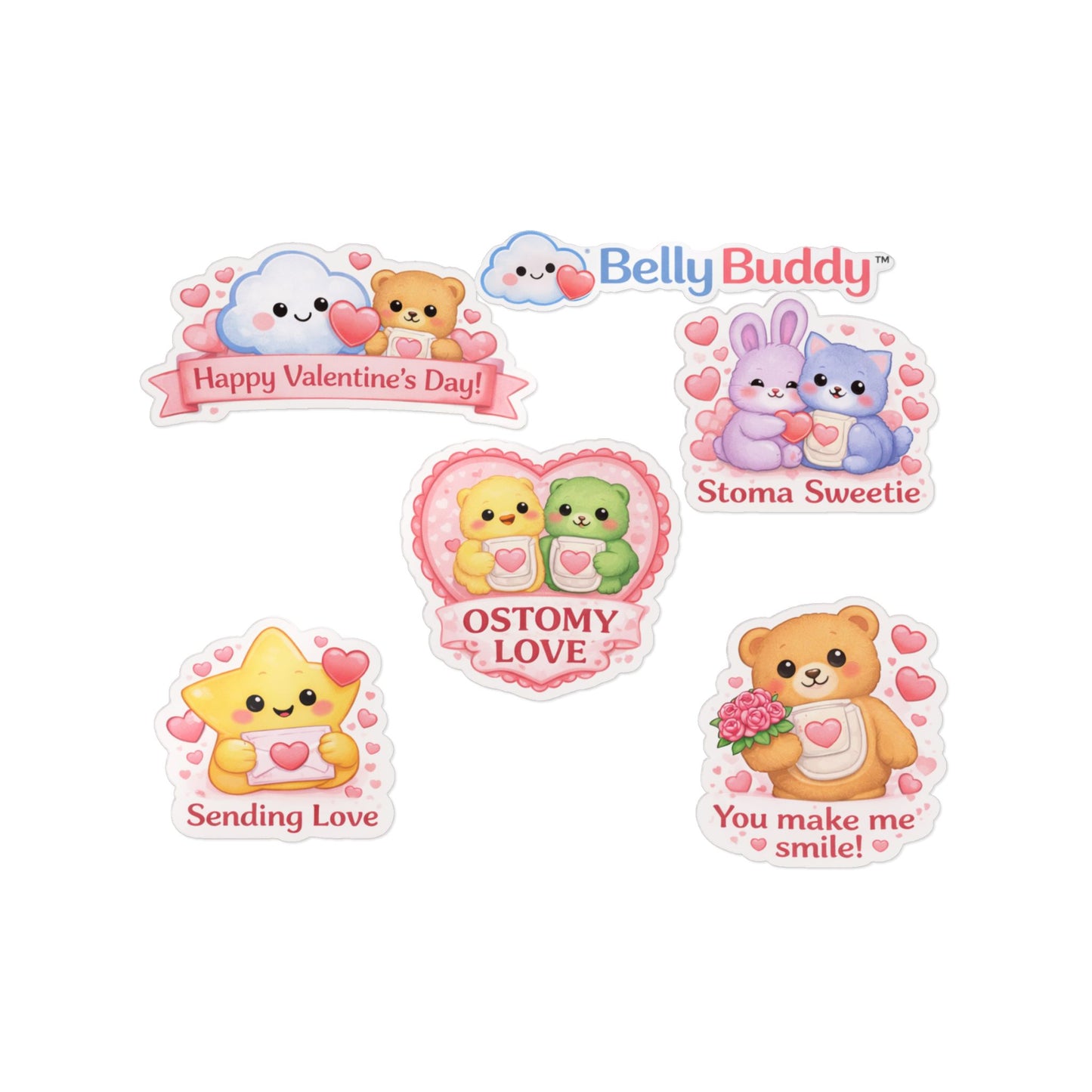 Belly Buddy™ Brave Hearts - Big Kid Ostomy Stickers
