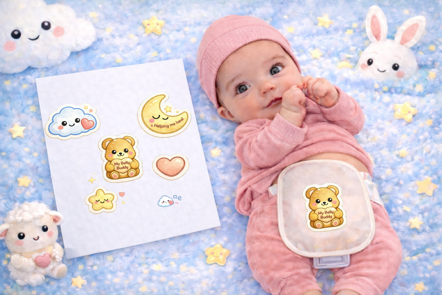 Belly Buddy™ Gentle Beginnings Newborn Ostomy Stickers