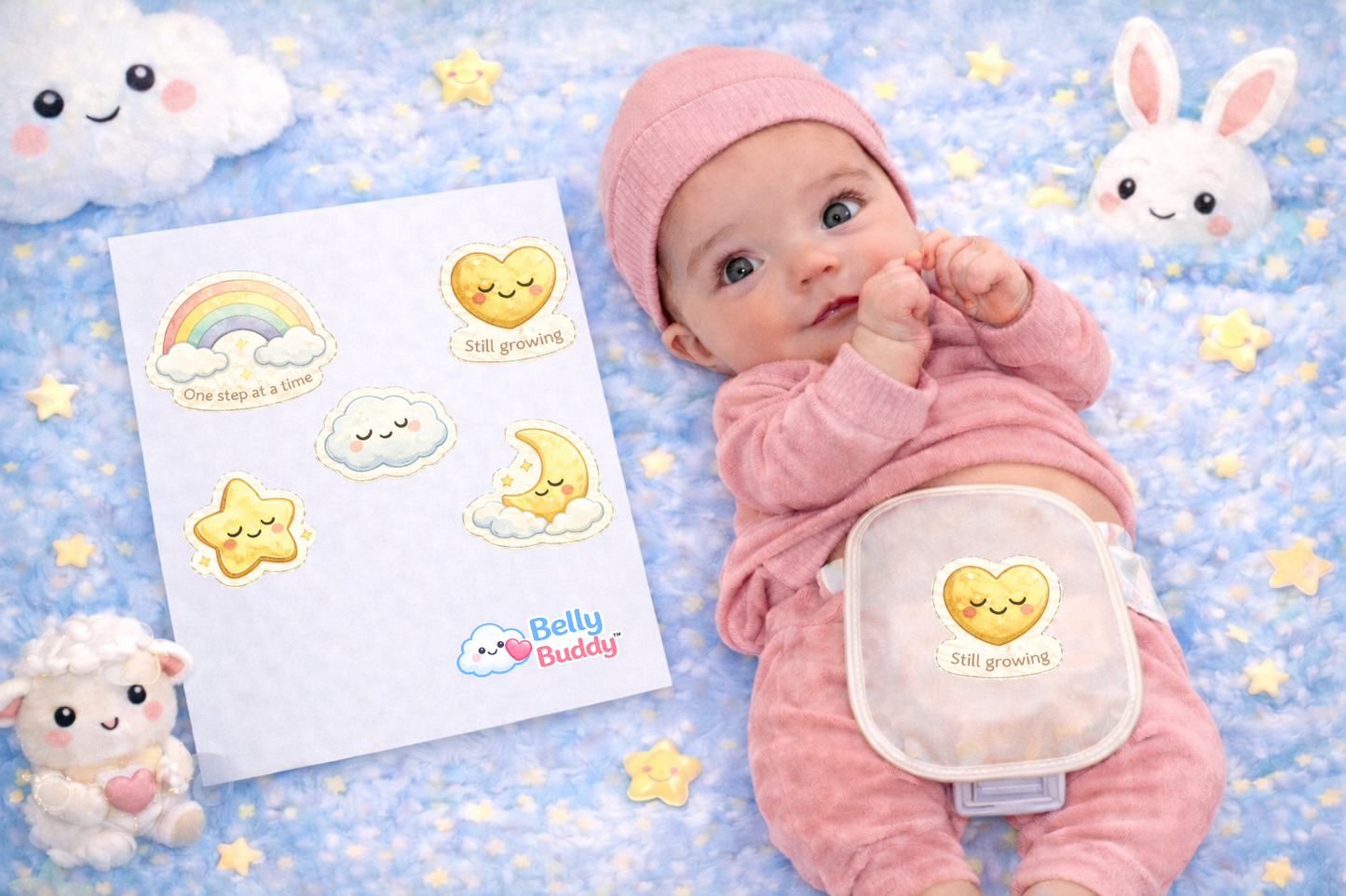 Belly Buddy™ Soft Hope - Newborn Ostomy Stickers