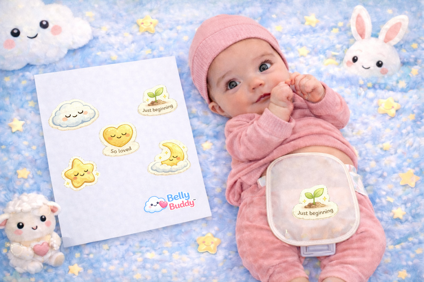 Belly Buddy™ New Little Life - Newborn Ostomy Stickers